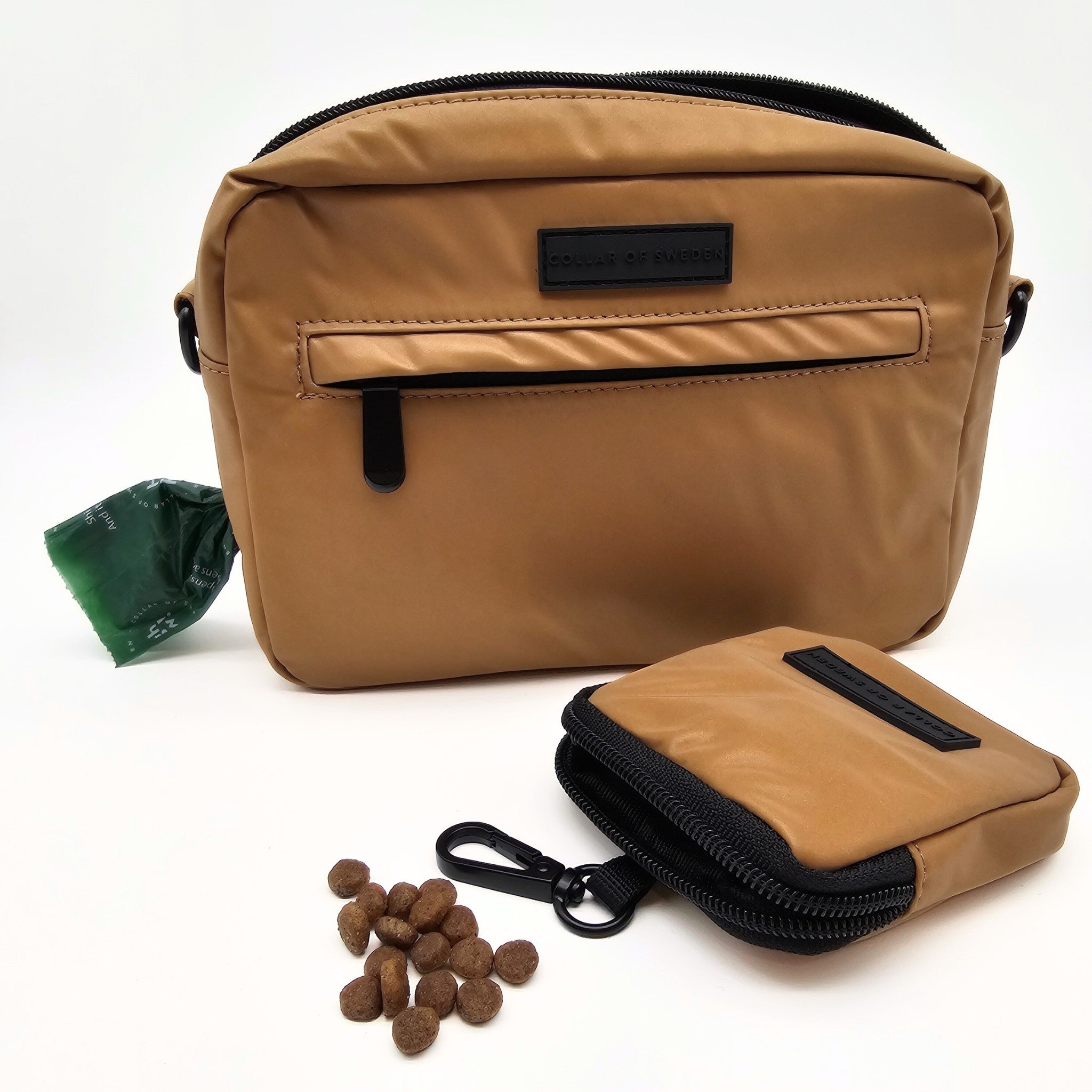 Reflective Bronze Dog Walking Bag - Crossbody