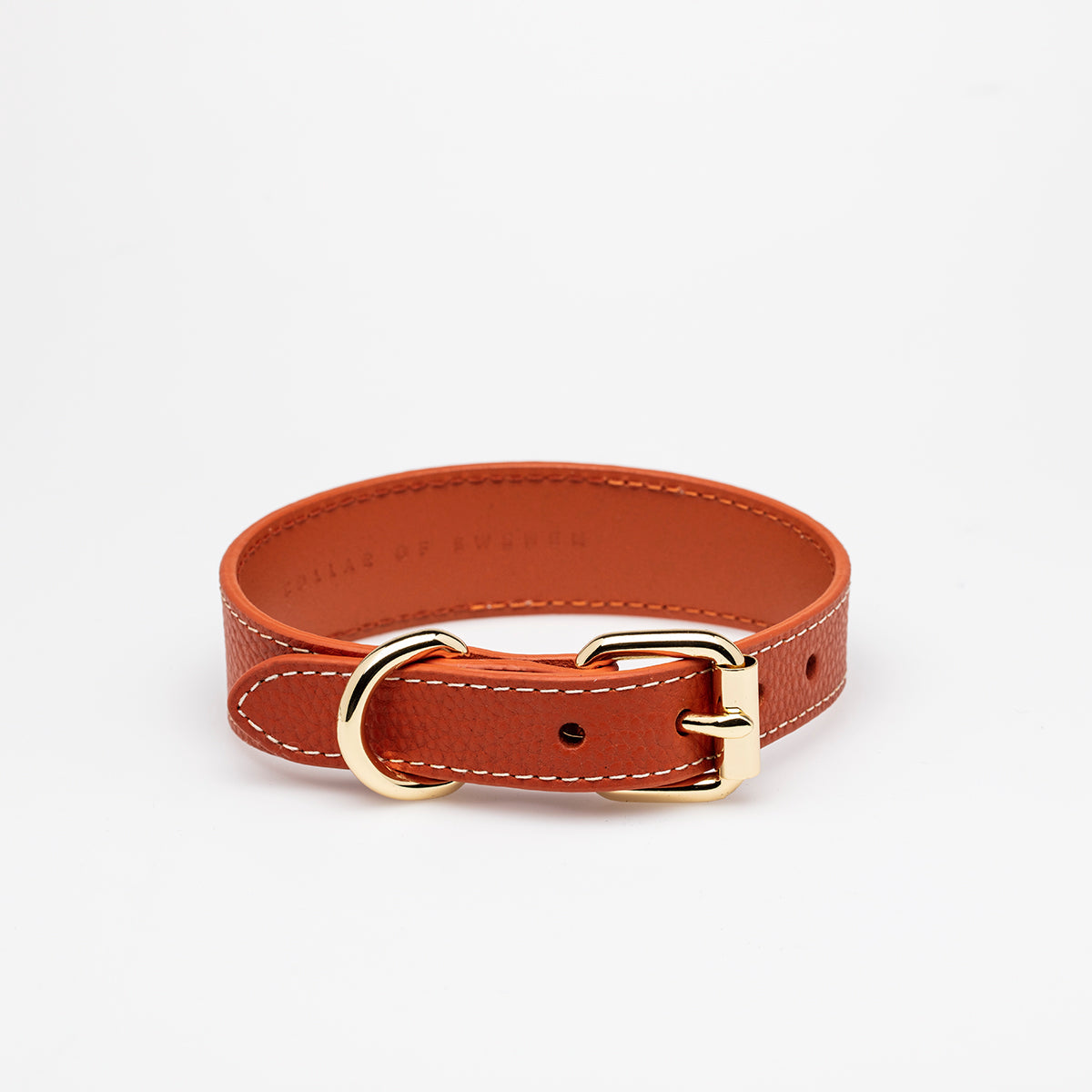 Cognac Dog Collar Thin
