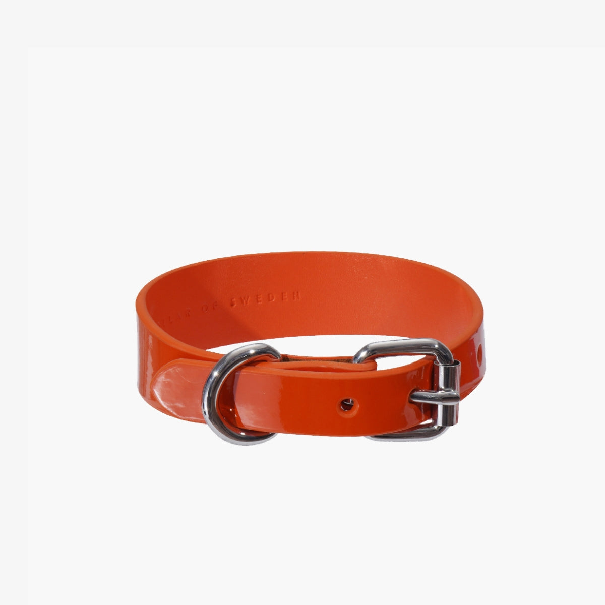 Glossy Orange Dog Collar Thin