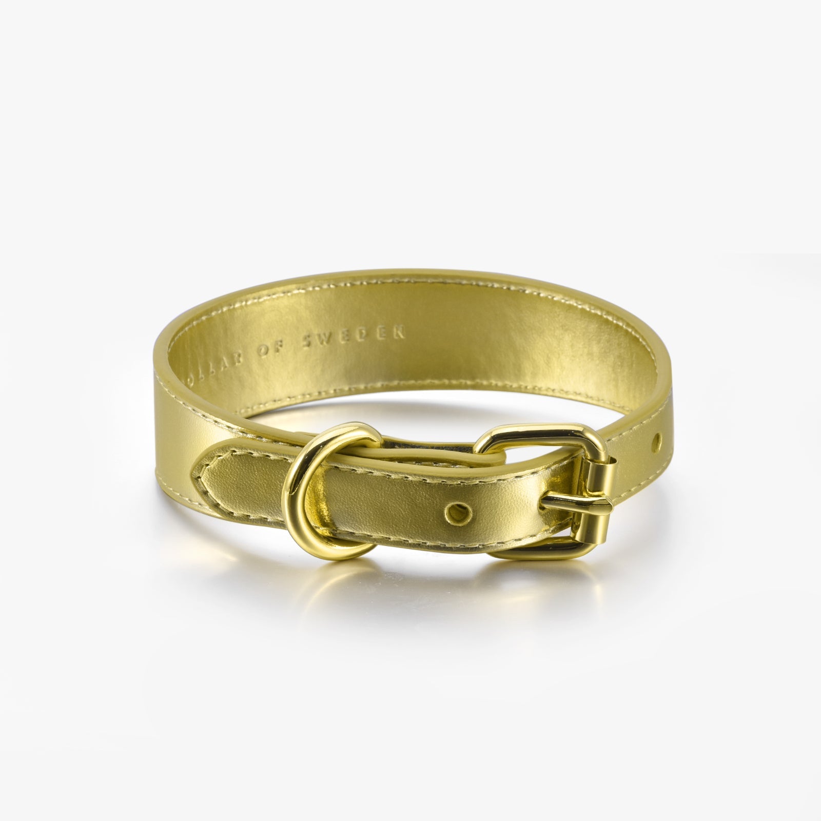 Gold Metallic Dog Collar Thin