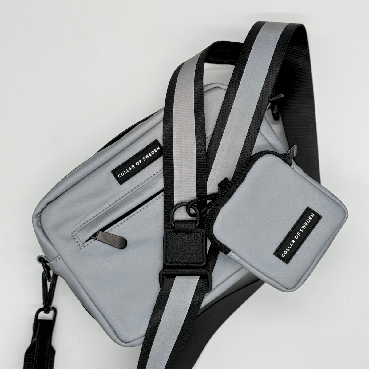 Reflective Silver Dog Walking Bag - Crossbody