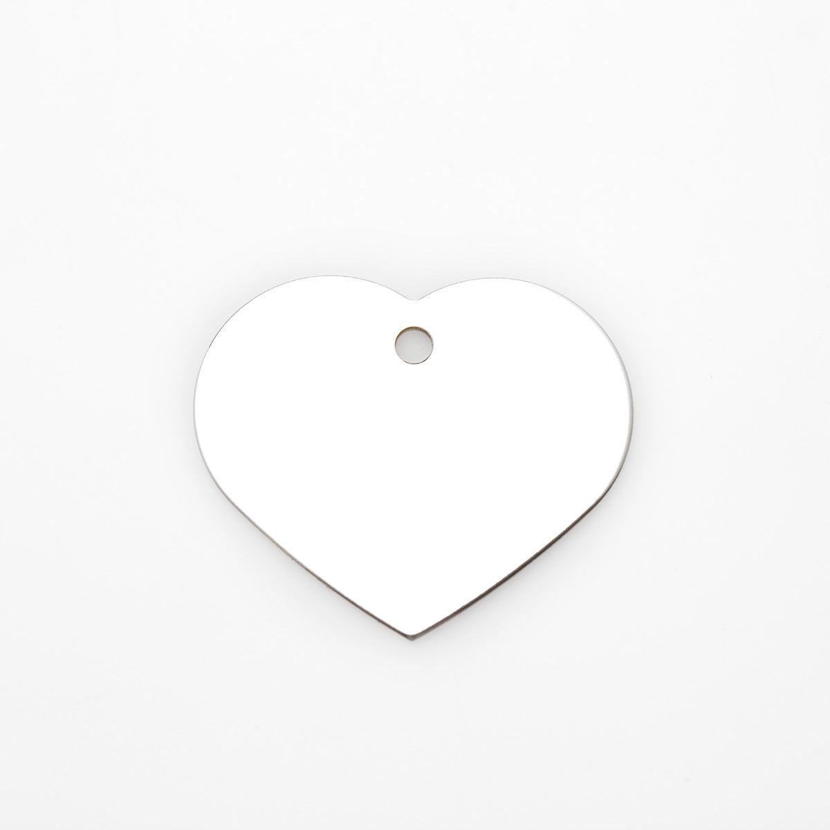 Engraved Dog Tag - Premium Silver Heart