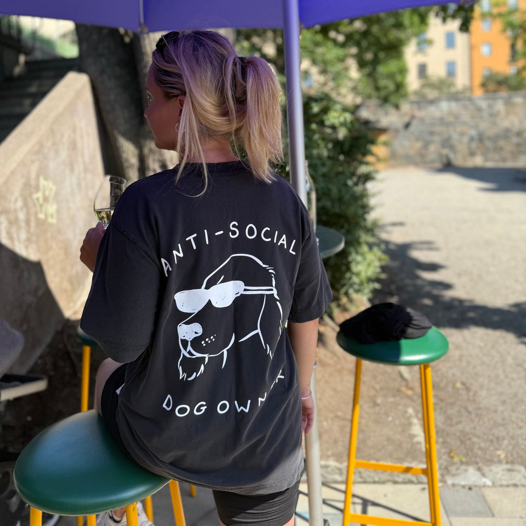 Vintage Black T-shirt - Anti-Social Dog Owner
