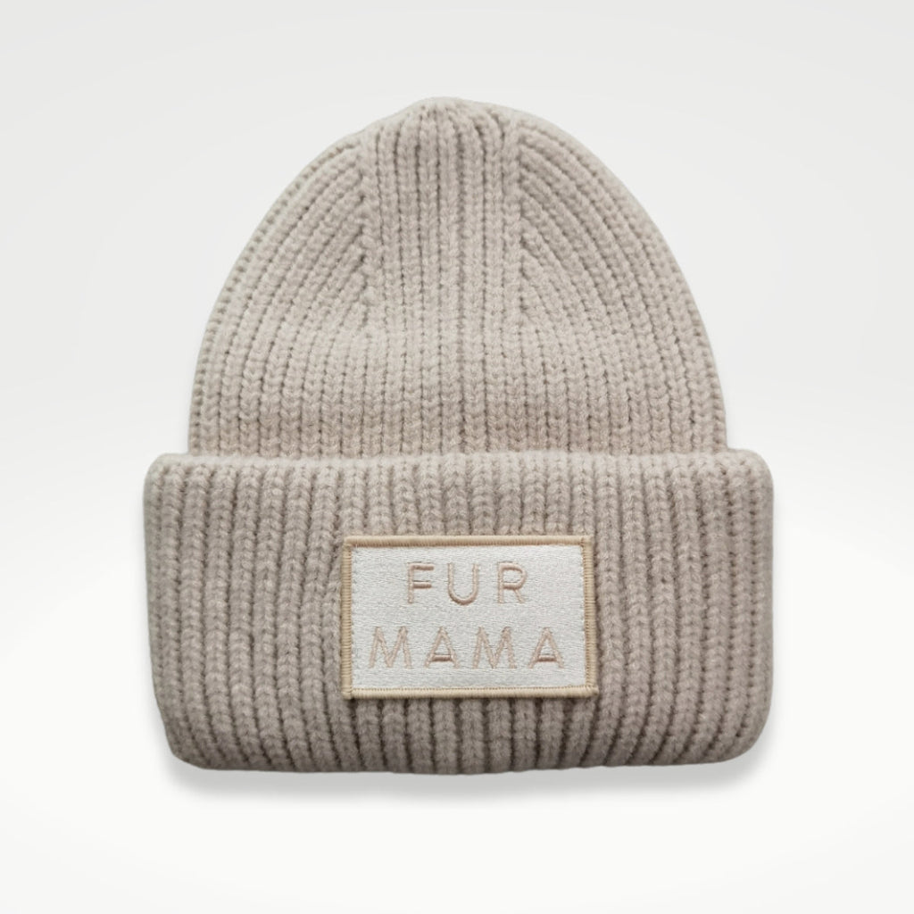 Beige Wool Beanie -  Fur Mama