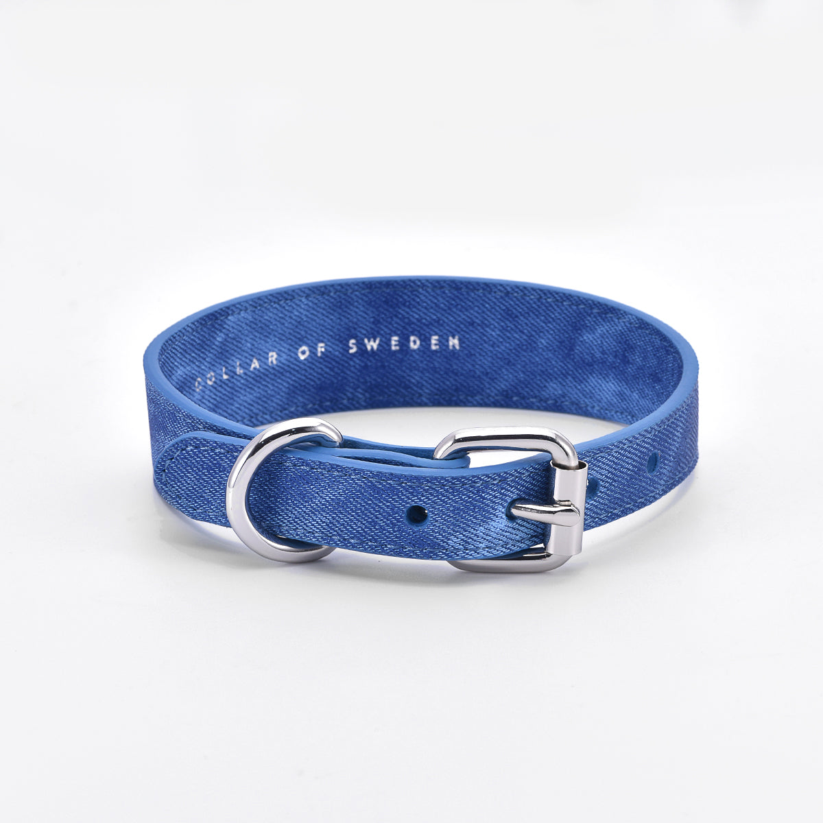 Blue Denim Dog Collar Thin