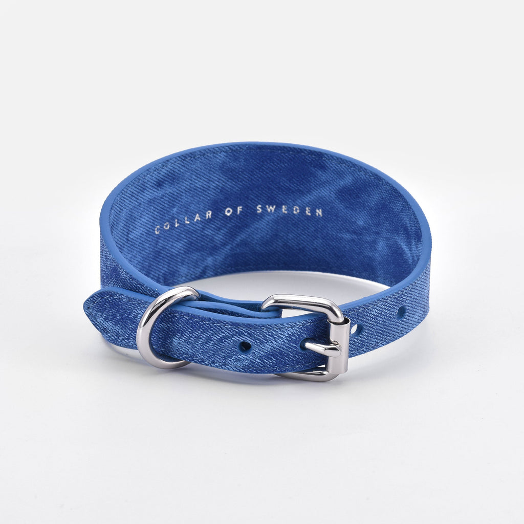 Blue Denim Dog Collar Wide
