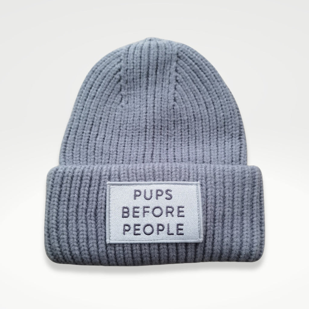 Blue Wool Beanie - Pups Before People