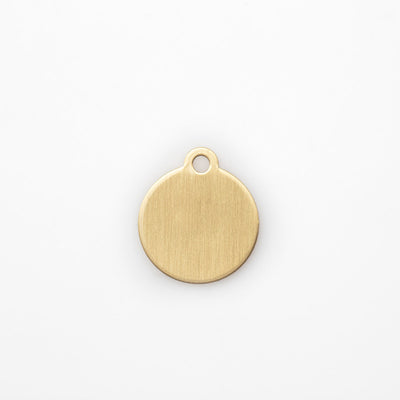 Engraved Dog Tag - Brass Circle