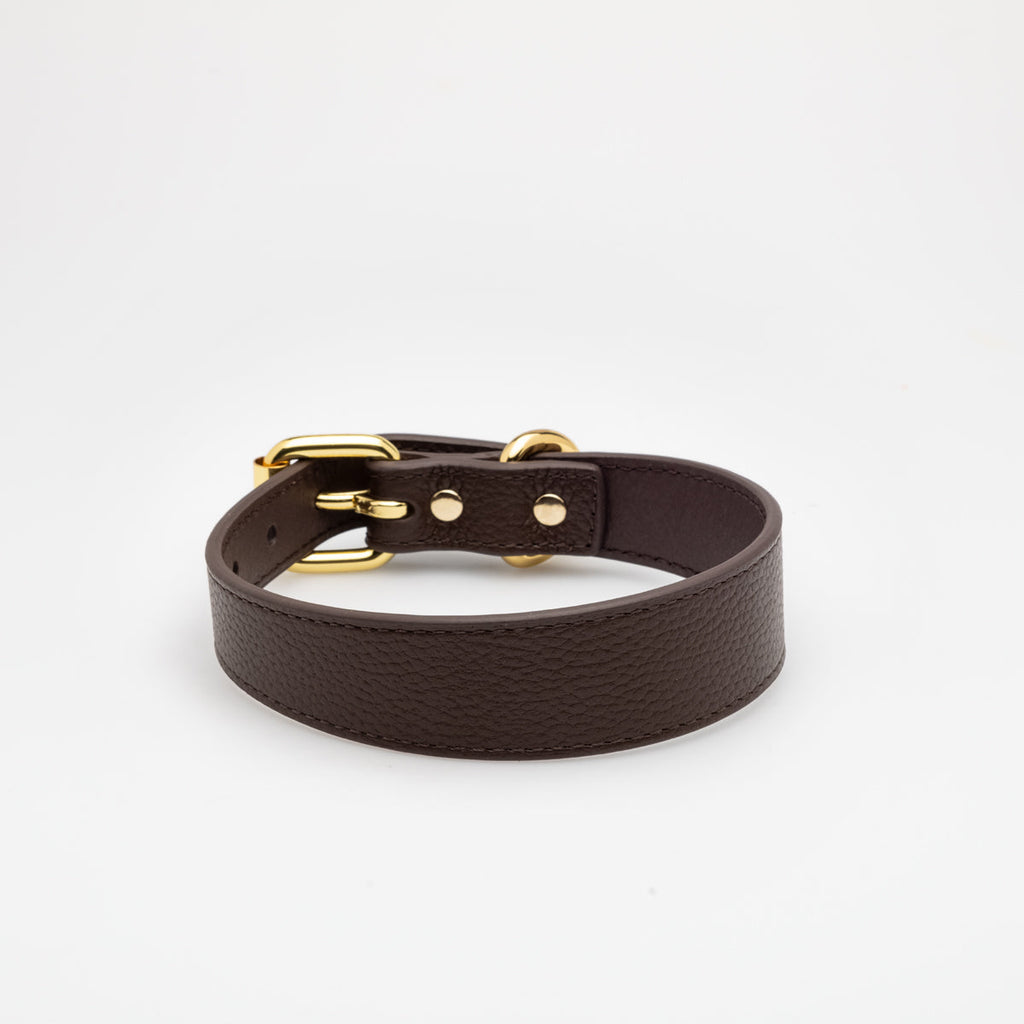 Coffee Brown Dog Collar Thin
