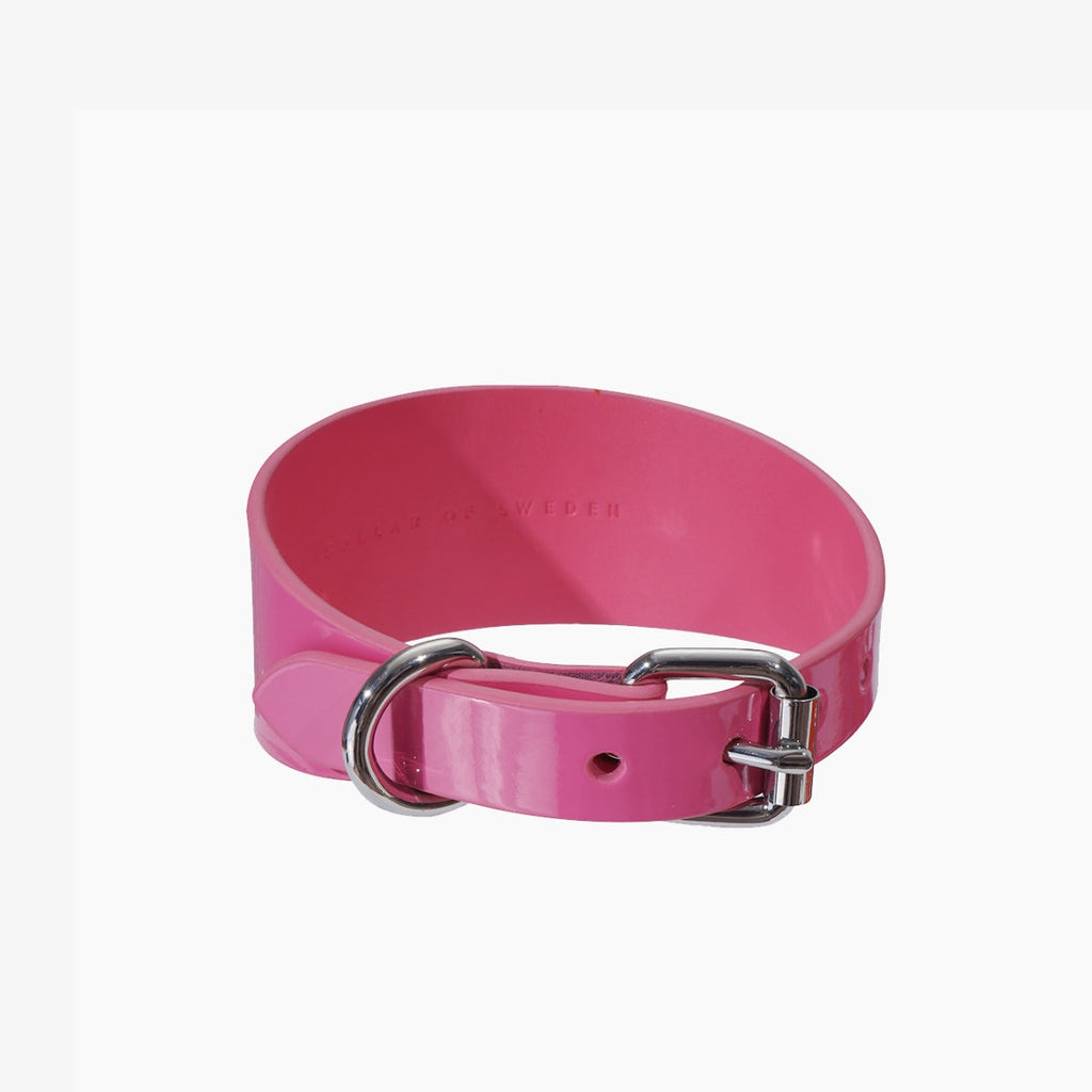 Glossy Pink Dog Collar Wide
