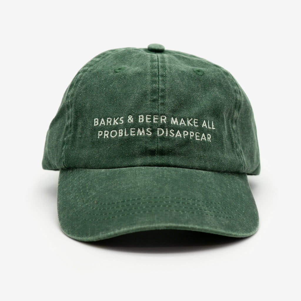 Green Denim Cap - Barks & Beer Make All Problems Disappear