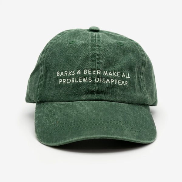 Green Denim Cap - Barks & Beer Make All Problems Disappear