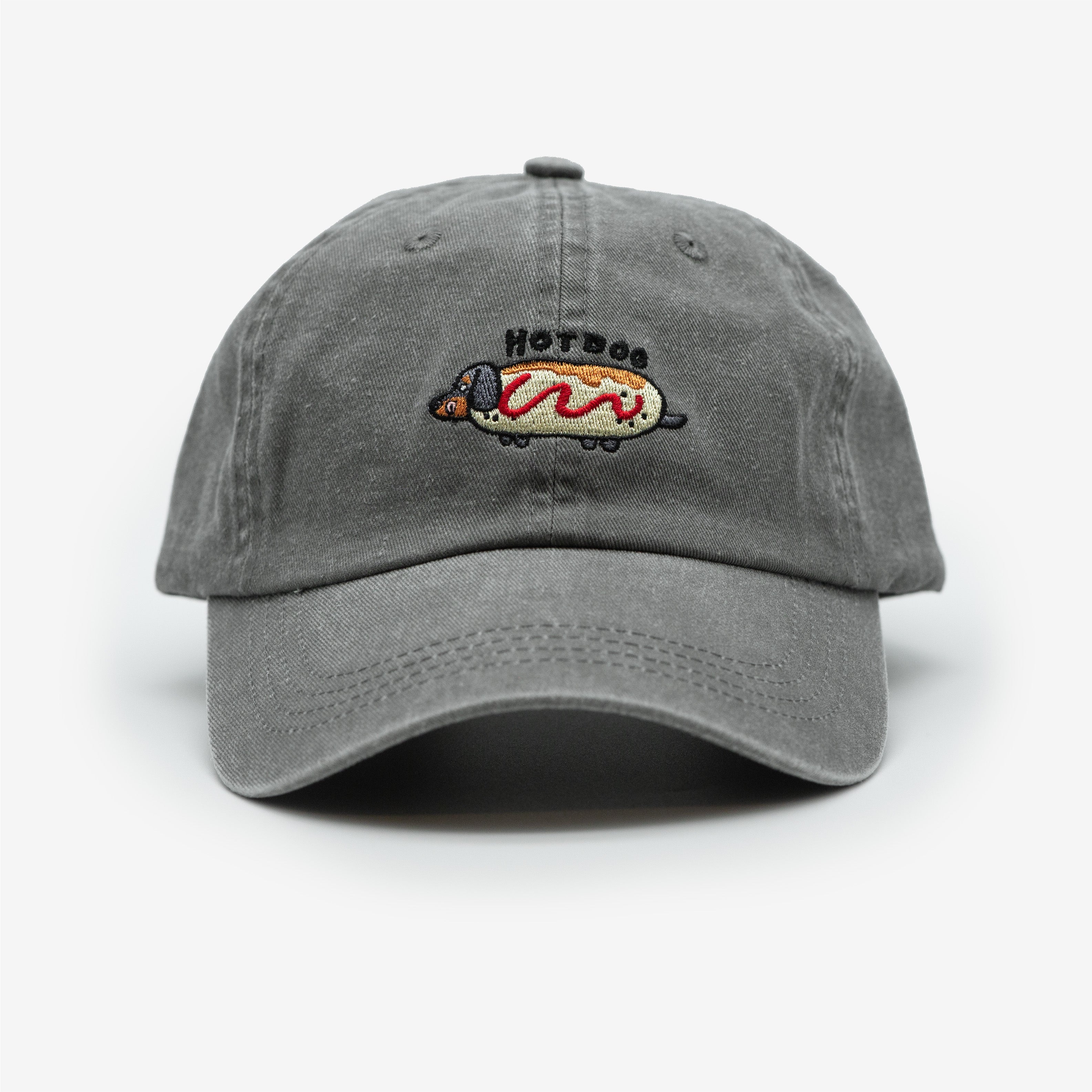 Grey Denim Cap - Hot Dog