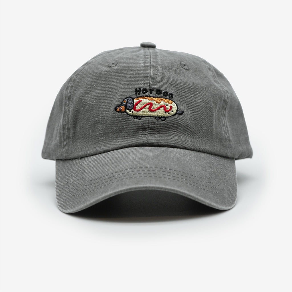 Grey Denim Cap - Hot Dog