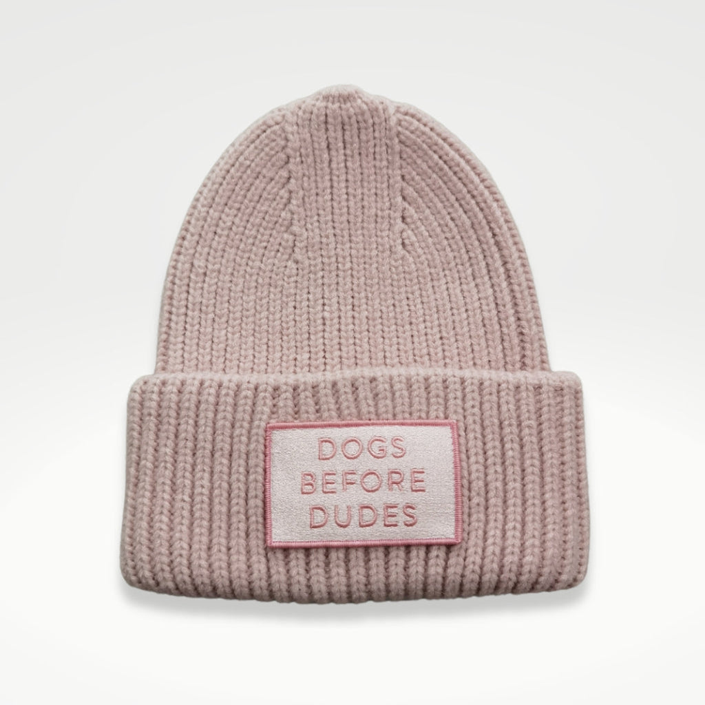 Pink Wool Beanie - Dogs Before Dudes