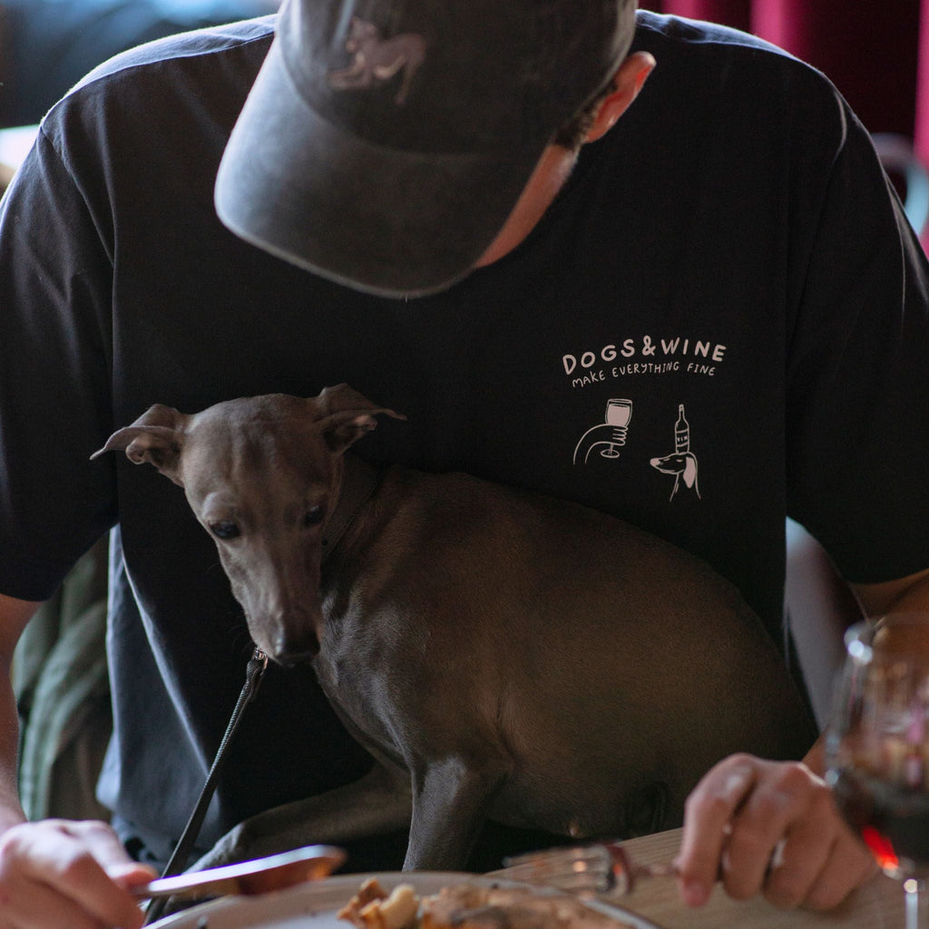 Vintage Black T-shirt - Dogs & Wine Make Everything Fine